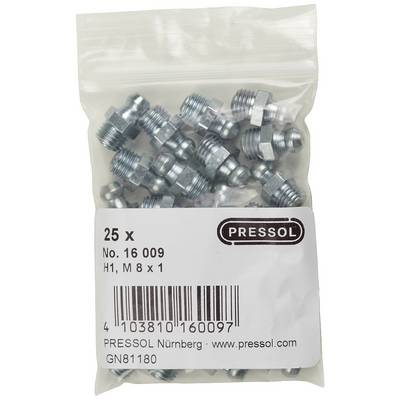 'Pack of 25 metal connecting pieces, size M8 x 1. Packaging bears inscription: PRESSOL Nuremberg, No. 16 009.'