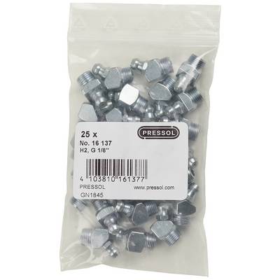 A bag containing 25 metal screws, marked with 'PRESSOL', article number '16 137', G 1/8" connection type.