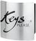 Metal key box with the inscription 'Keys please.' in black lettering on the front.