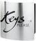 Metal key box with curved front, with 'Keys Please' written on it.
