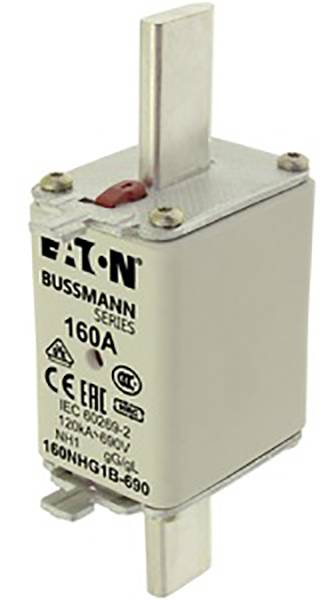 'Fuse protection unit, Eaton Bussmann Series, 160A, suitable for low-voltage applications, with CE and EAC certification.'
