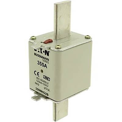 Fuse rated at 355A, Eaton Bussmann Series, Type 3. High voltage rating of 690V, suitable for industrial applications.