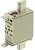 Electrical NH fuse with 35A capacity, marked with CE and IEC certifications. Beige housing, manufacturer's logo visible.