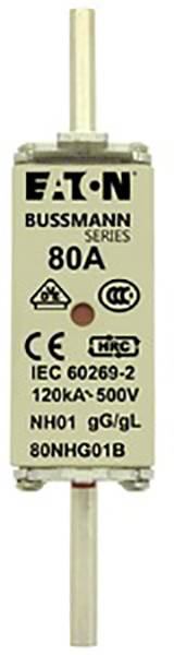 Eaton 80NHG01B NH fuse with blown fuse indicator Fuse size = 1 80 A 500 V 3 pc(s)-1