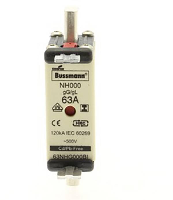 Eaton 63NHG000BI NH fuse with blown fuse indicator Suitable for Fuse size 000 - 4 Fuse size = 000 63 A 500 V 3 pc(s)