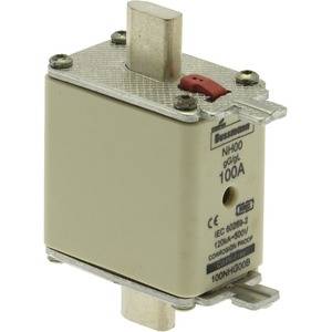 NH00 fuse, marked with 'gG 100A'. Belongs to an electrical fuse system.
