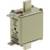 A rectangular NH fuse with a 100A rated current. A red safety lock is visible on top.