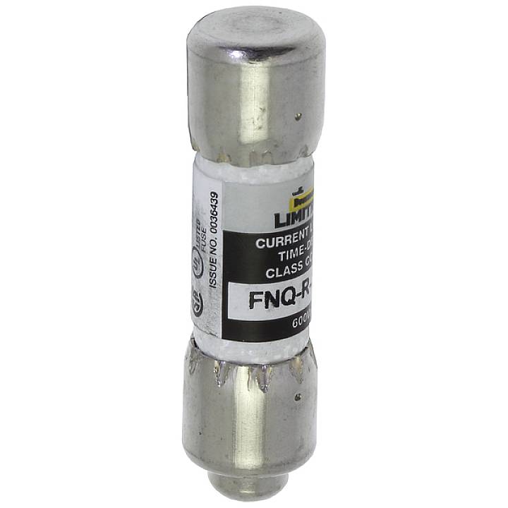 A cylindrical fuse marked 'FNQ-R-6', suitable for circuit protection in electrical equipment.