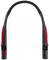 A black and red metal bicycle D-lock with a robust, flexible shackle and two security locks at the ends.