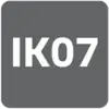 Square symbol with the inscription 'IK07', which classifies impact resistance. Indicator of protection level and robustness.