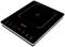 Compact black induction hob with a digital display showing '2000'. Touch controls at the front. Brand name visible.