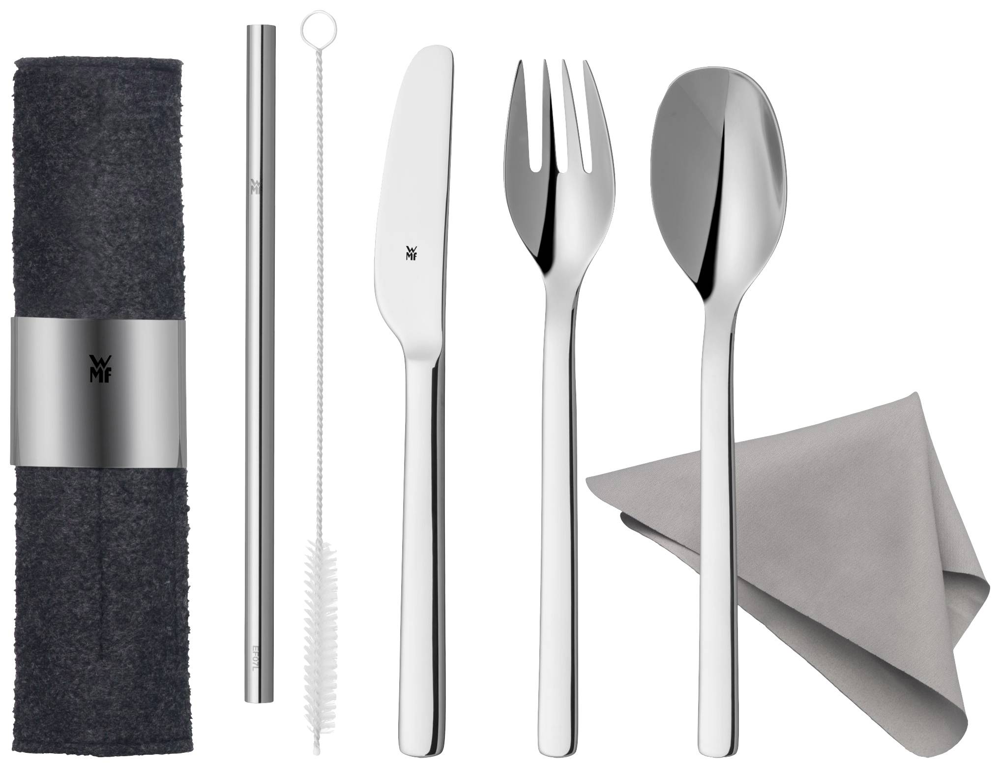 WMF 3201019442 Outdoor cutlery set my2Go 8part camping set with case