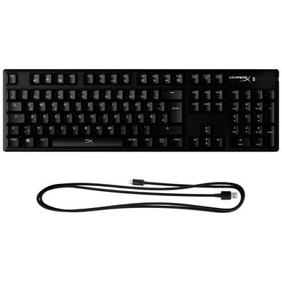 HyperX Alloy Origins Mechanical Corded Gaming keyboard German, QWERTZ Black Detachable cable, Backlit, Switch: red
