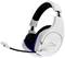 Gaming Headset in White with Microphone, Padded Ear Cups and Blue Accent. Ideal for Communication and Gaming Audio.