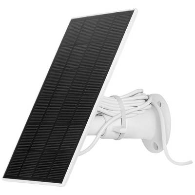 Solar panel for wall mounting with transparent cable, suitable for powering small devices or lighting.