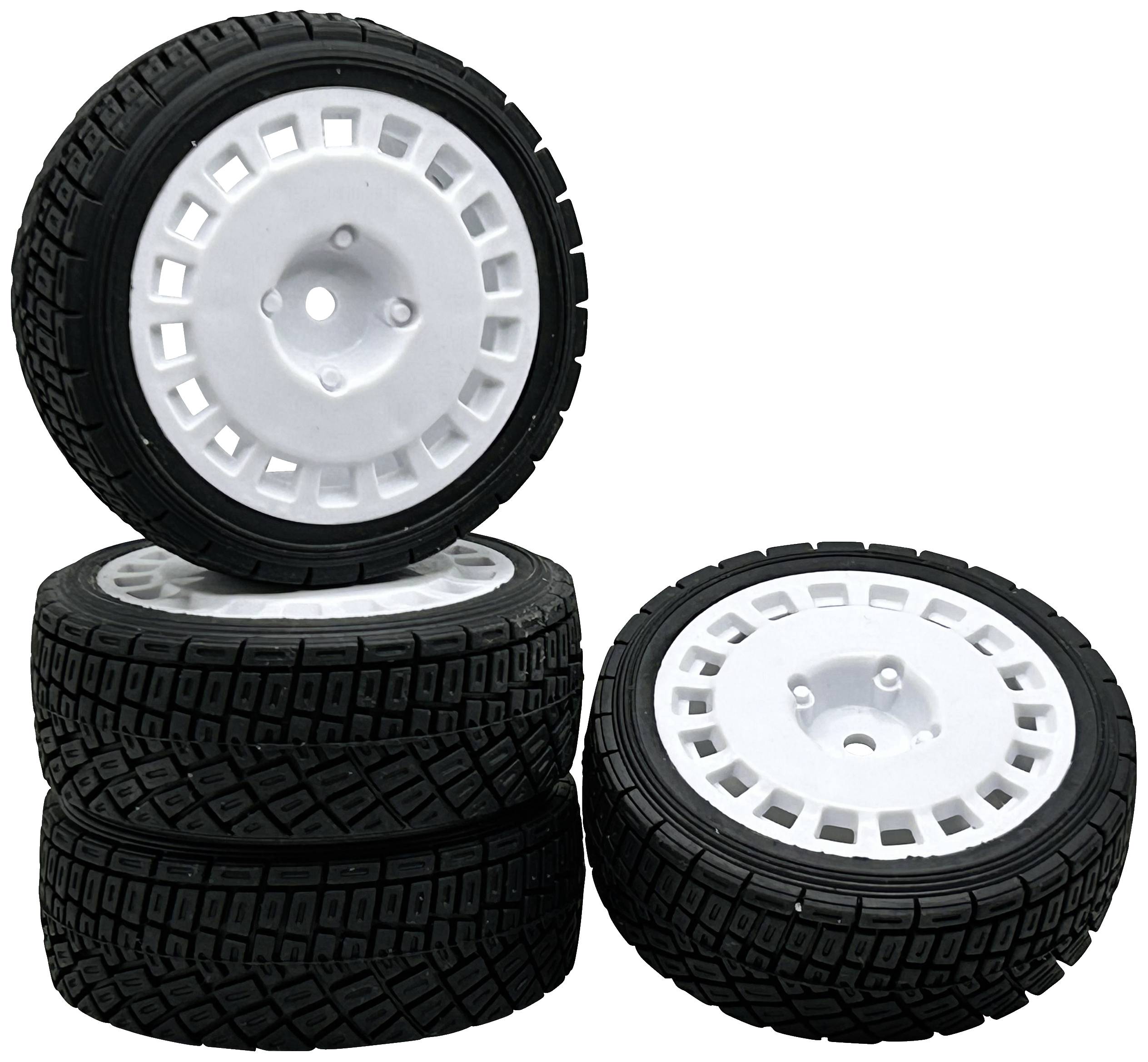 Image of Reely 1:10 Road version, Sports car, Offroad Complete wheels Rally RA White 4 pc(s)