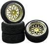 Reely 1:10 Road version, Sports car Complete wheels Devil 10-double spoke Gold, Chrome silver (glossy) 4 pc(s)