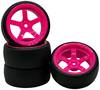 Reely 1:10 Road version, Sports car Complete wheels Drift 5-spoke Neon pink (fluorescent) 4 pc(s)