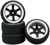 Reely 1:10 Road version, Sports car Complete wheels Racing 6-spoke Black-white 4 pc(s)