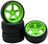 Reely 1:10 Road version, Sports car Complete wheels Drift 5-spoke Neon green (fluorescent) 4 pc(s)