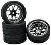 Reely 1:10 Road version, Sports car Complete wheels Speed Y-spoke Chrome black 4 pc(s)