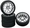 Reely 1:10 Road version, Sports car Complete wheels Eagle 5-double spoke Silver 4 pc(s)