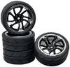 Reely 1:10 Road version, Sports car Complete wheels Speed TR Chrome black, Silver 4 pc(s)