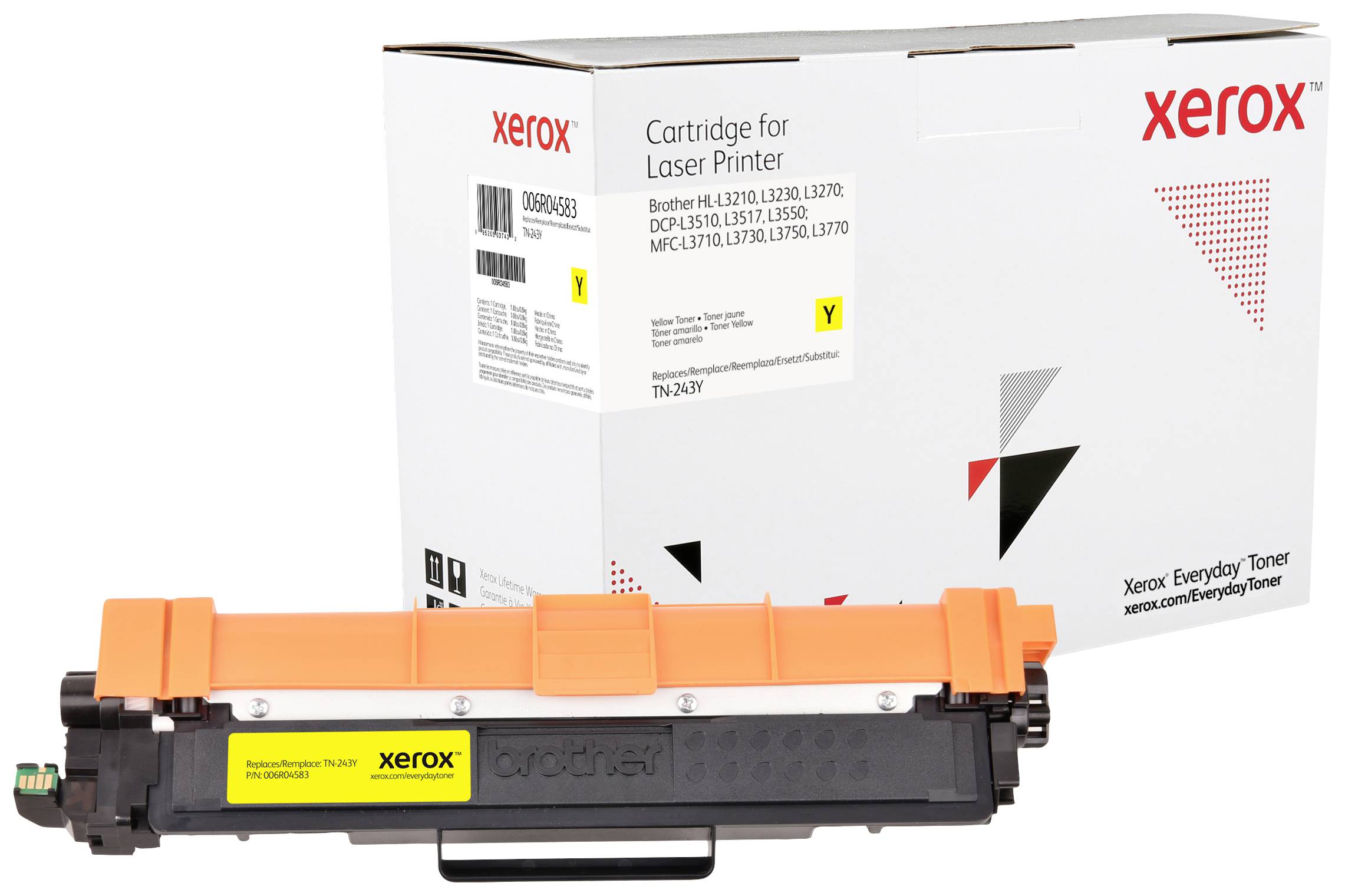 Everyday™ Yellow Toner by Xerox compatible with Brother TN-243Y, Standard capacity