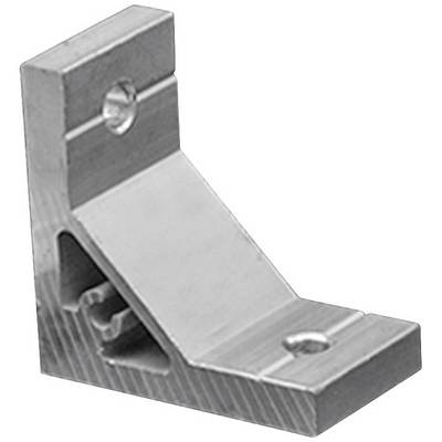 Metal angle bracket with two mounting holes, for connecting or securing components. Smooth surface, silver-coloured.