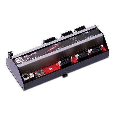 A digital I/O module with multiple ports and LED indicators. It is used for control and automation applications.