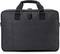 A black laptop bag with two handles and a zip, simple design, suitable for transporting electronic devices.