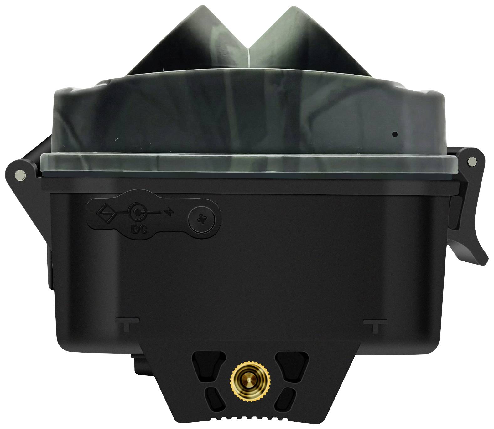 A black electronic device with a golden connector at the bottom. It appears to be suitable for technical or electronic applications.