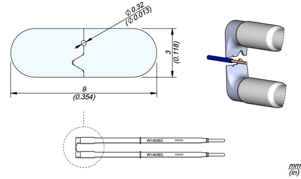 Technical drawing of a structural component with dimensions: 9 mm length, 0.32 mm and 0.3 mm details. Assembly steps shown.