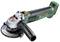 Bosch cordless angle grinder with green casing, black handle, and cutting disc.