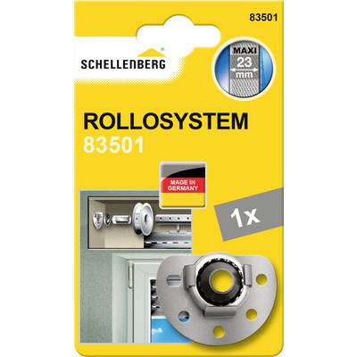 'Rollosystem 83501' packaging by Schellenberg, featuring an image of a roller blind system and the note 'Made in Germany', suitable for 23 mm Maxi.