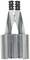 A silver cake leveller with serrated blades, used for dividing cakes into even layers.