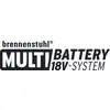 Brennenstuhl MULTI BATTERY 18V SYSTEM logo with bold white text on a dark background.