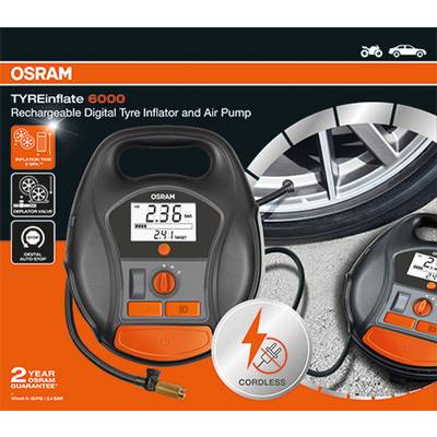 Osram Automotive OTIR6000 Compressor TYREinflate 6000 5.5 bar Auto turn-off, Digital display, incl. inspection light, Po-32