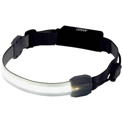 Black headband with a light LED strip at the front and the 'OSRAM' brand on the upper battery unit.