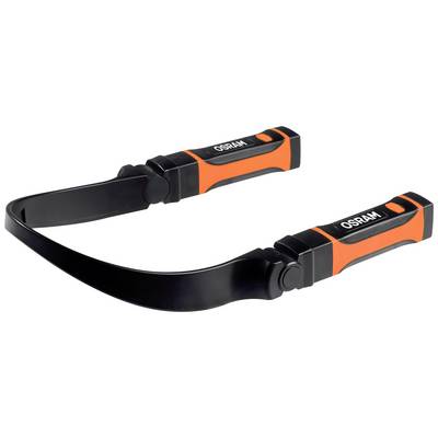 A flexible, black-orange head torch by OSRAM, suitable for hands-free use, with an adjustable light band.