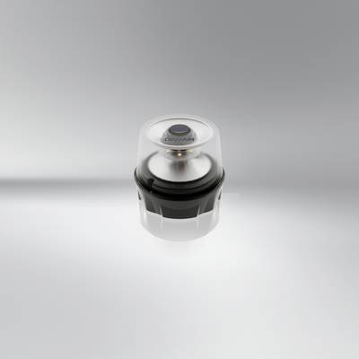 A round, transparent press button with the text 'CELLMAN' on a grey background.