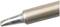 Close-up of a silver soldering tip, slightly angled.
