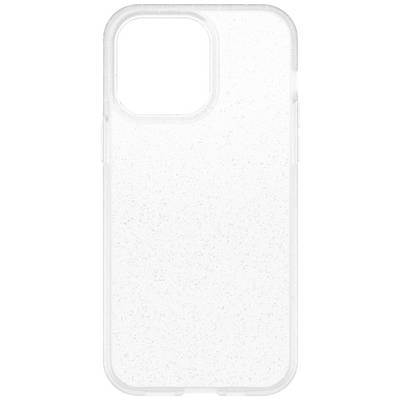 Transparent mobile phone case with a lightly speckled design, suitable for a smartphone.