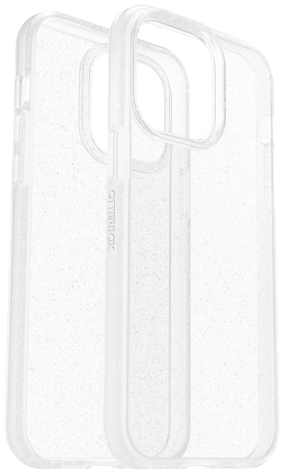 Transparent plastic phone case with reinforced edges. Provides protection for the back and corners of a smartphone.