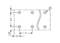 Technical drawing of a rectangular metal piece with six holes. Dimensions: 5.5 x 2.1 cm. Hole diameter: 1 cm.