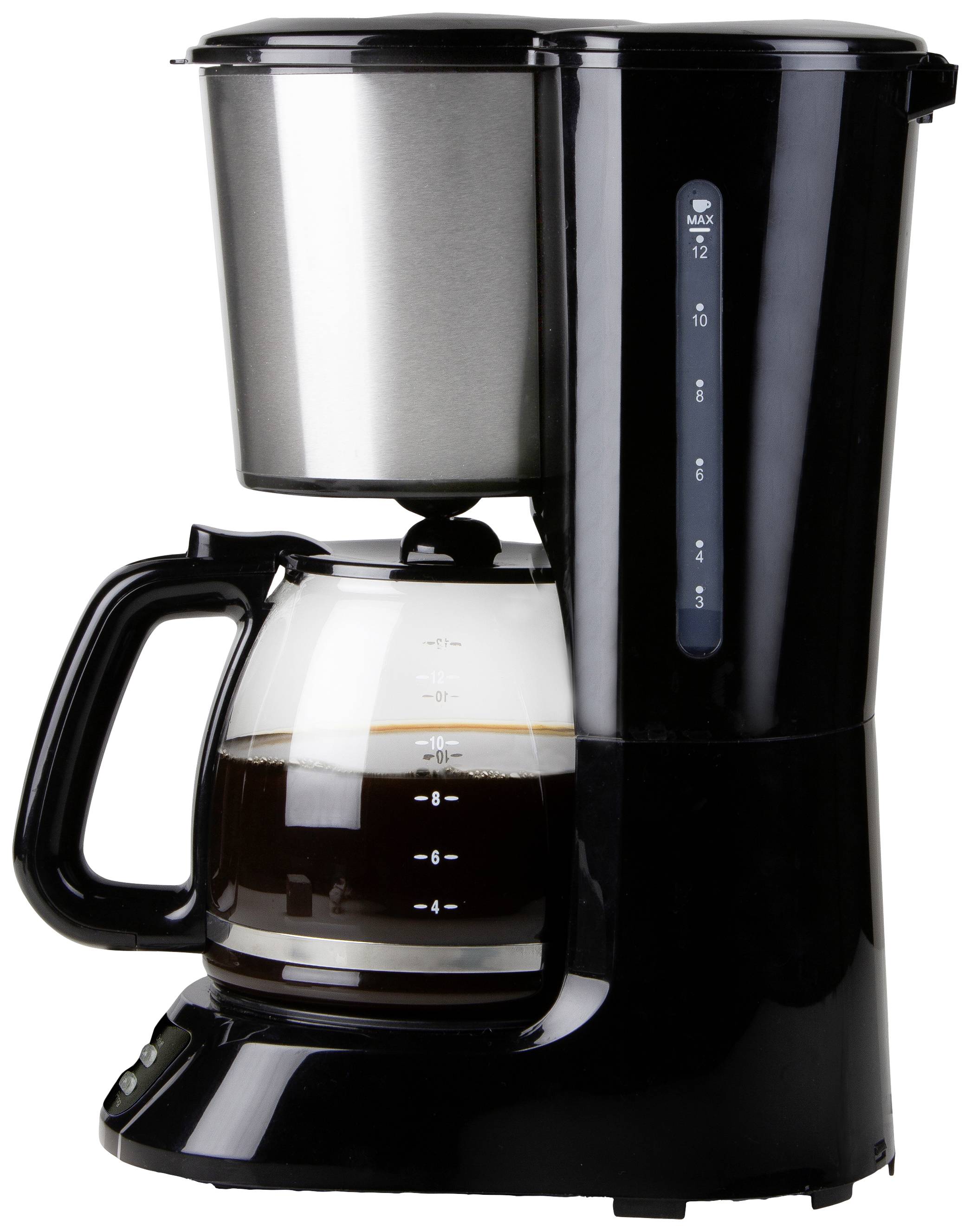 DOMO DO1065K Coffee maker Black, Stainless steel Cup volume=12 Display ...