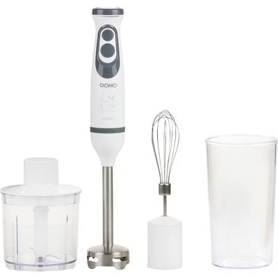 Image of DOMO DO1089M Hand-held blender 600 W with graduated beaker, Soup blender, Whisk attachment, with blender attachment White