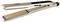 Hair straightener in silver with black details and three black buttons on the side. 'Domo' marking on the top surface.