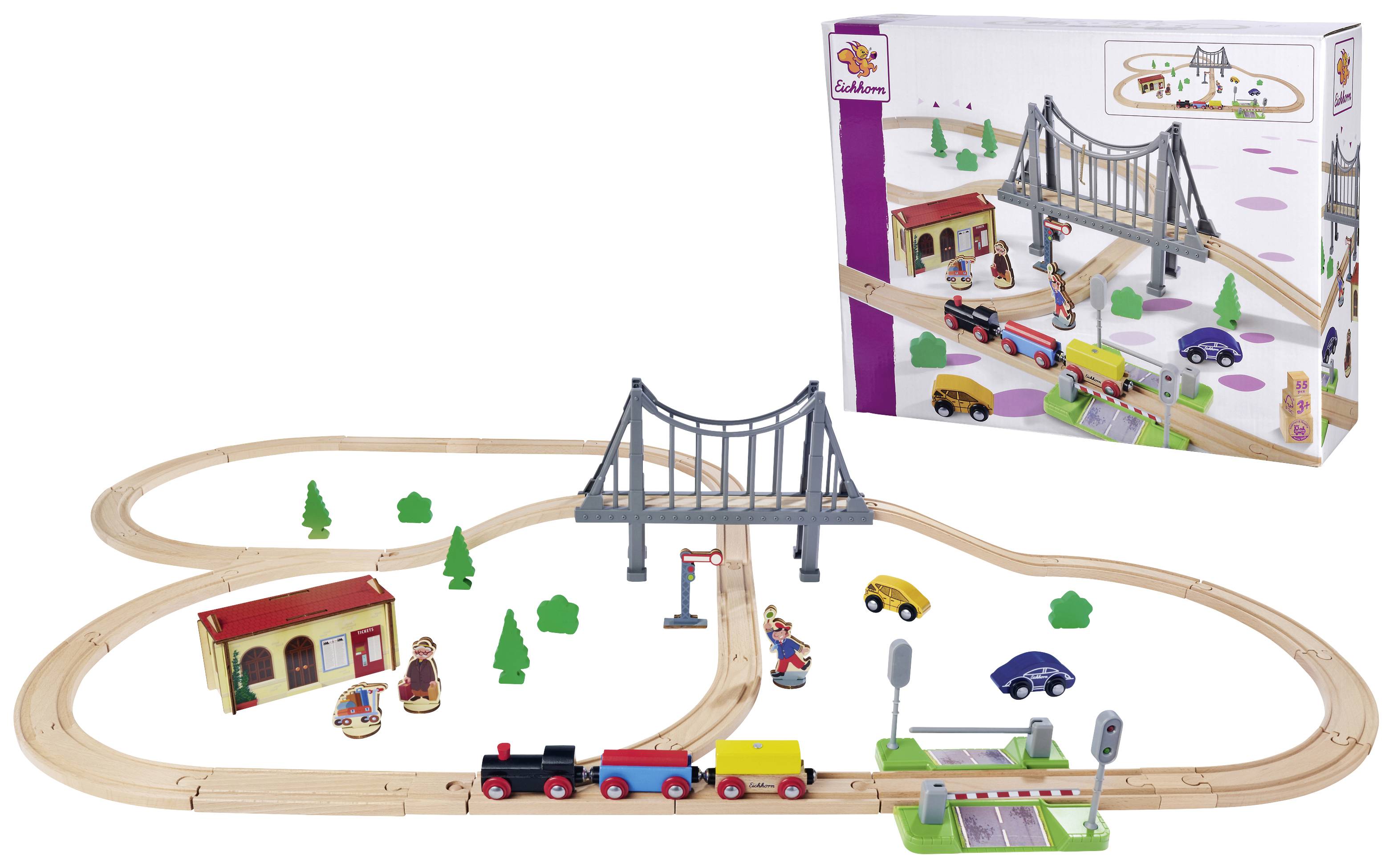 Eichhorn track, railway set with 55-piece bridge. 100006204