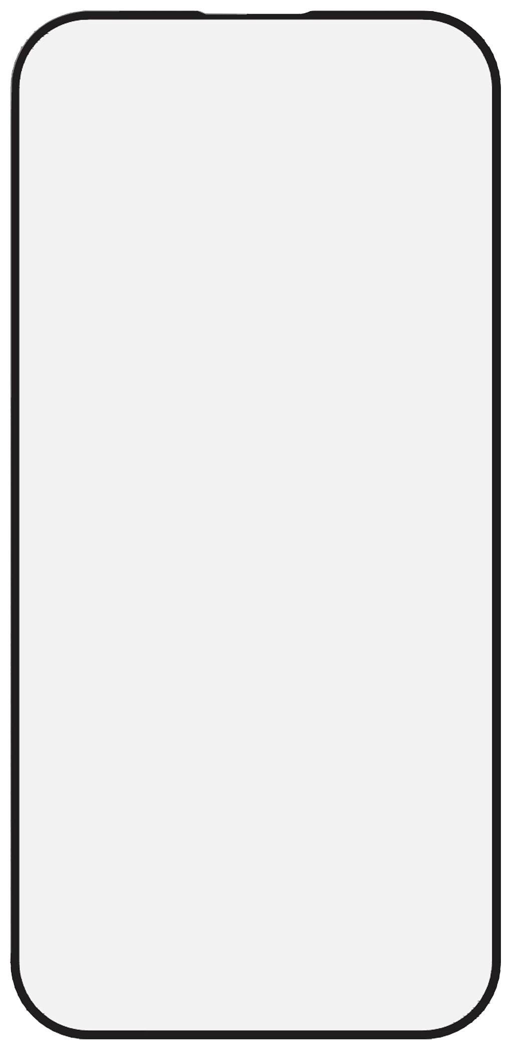 Blank, vertical smartphone display with black border, white background.